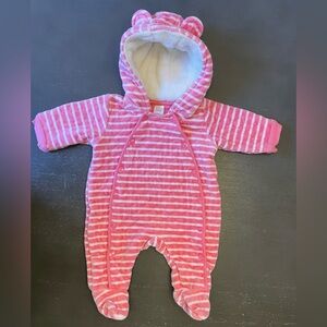 Nordstrom Baby Pink and White Striped Bunting